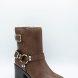 Soda Addax Moto Booties for Women in Brown