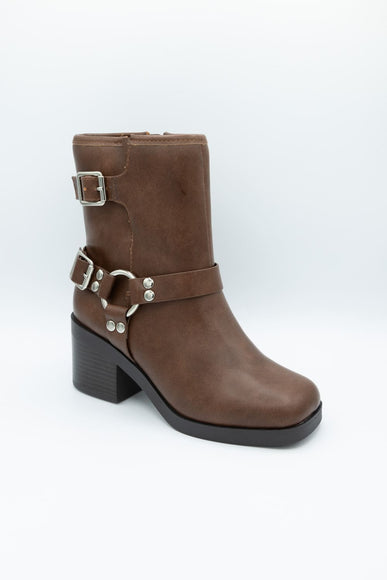 Soda Addax Moto Booties for Women in Brown