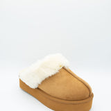 Soda Darwin Platform Slipper for Women in Tan