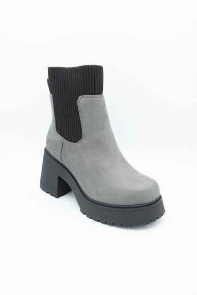 Soda Super Platform Booties for Women in Charcoal