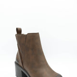 Soda Wisely Lug Booties for Women in Brown