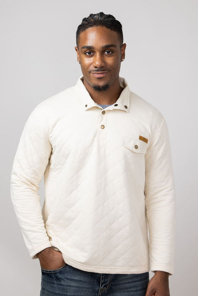 Simply Southern Quilted Pullover for Men in Beige