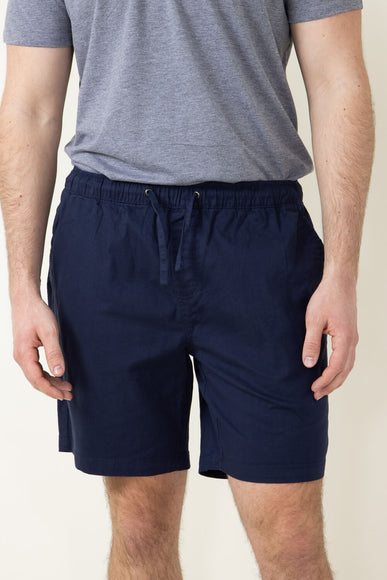 Stretch Pull On Shorts for Men in Navy Blue