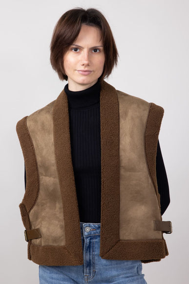 Suede Vest for Women in Brown