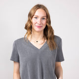 Urban Ribbed Knit Top for Women in Charcoal