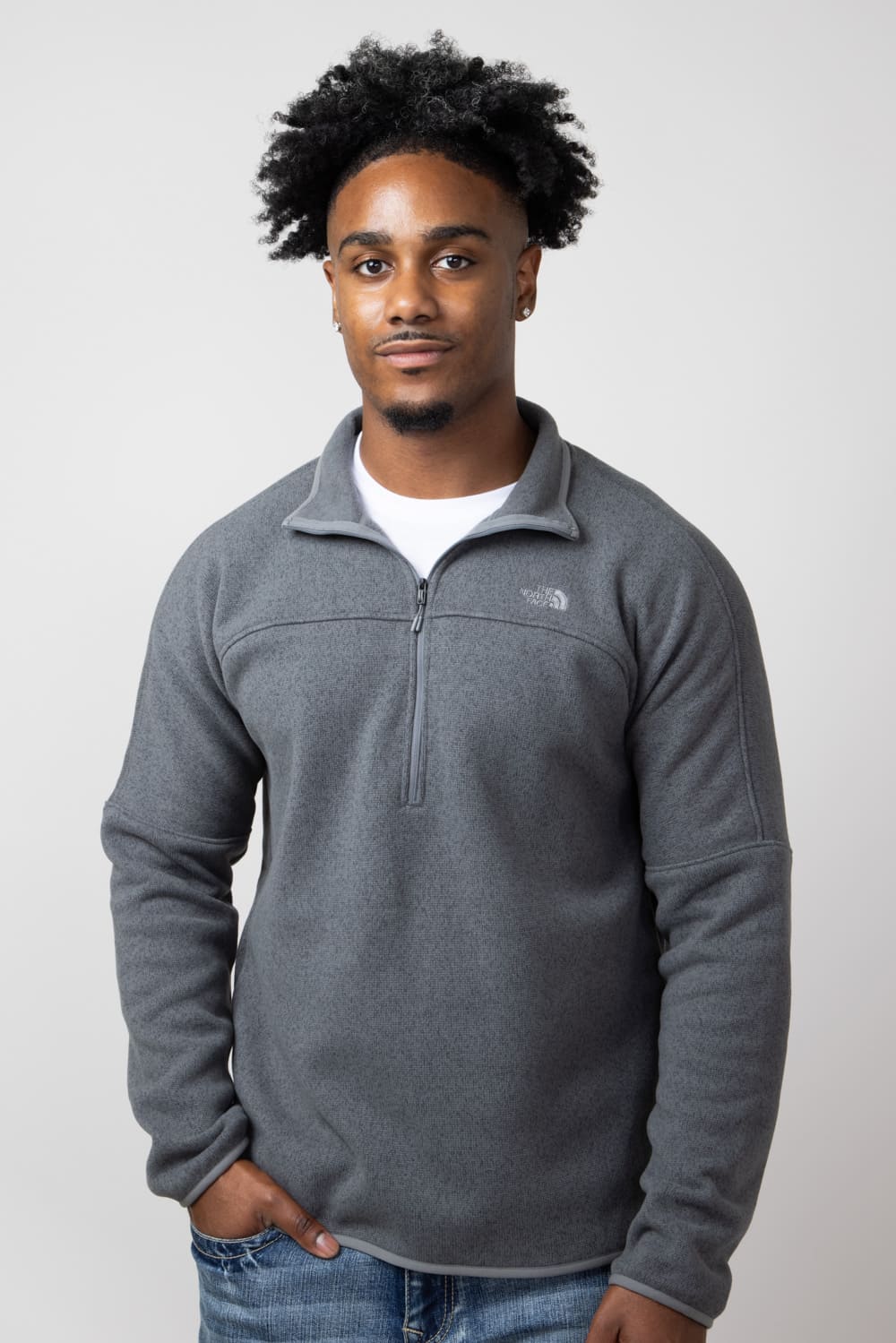 North face grey fleece on sale