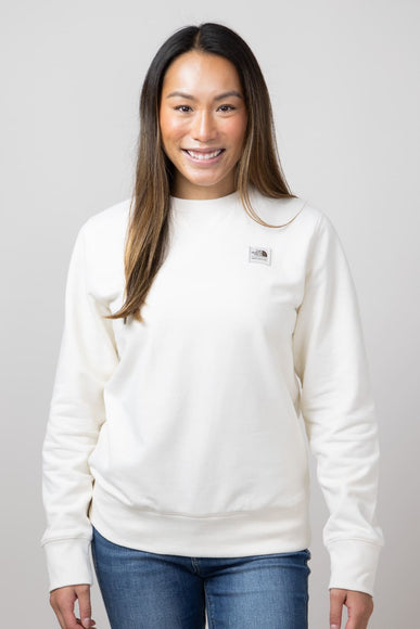 The North Face Heritage Patch Sweatshirt for Women in White Dune