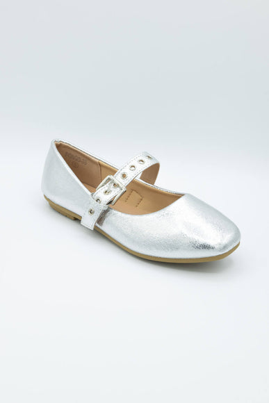 Top Moda Buckle Flats for Women in Silver