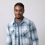 Thread & Supply Clark Shirt for Men in Cream Teal Plaid