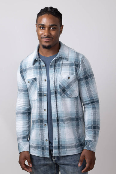 Thread & Supply Clark Shirt for Men in Cream Teal Plaid