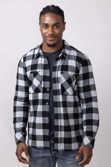 Thread & Supply Clark Shirt for Men in Grey Black Plaid