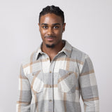 Thread & Supply Clark Shirt for Men in Grey Brown Plaid