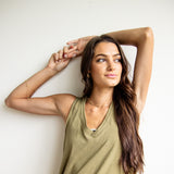 Thread & Supply Manning Tank Top for Women in Olive Green