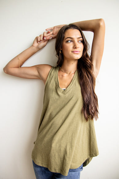 Thread & Supply Manning Tank Top for Women in Olive Green