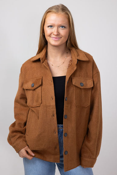 Thread & Supply Woven Shacket for Women in Brown