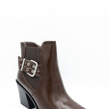 Top Moda Karen Buckle Booties for Women in Brown