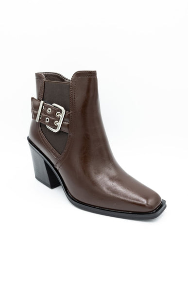 Top Moda Karen Buckle Booties for Women in Brown