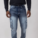 True Luck Fallon Cargo Straight Jeans for Men