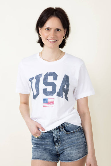 USA Graphic T-Shirt for Women in White