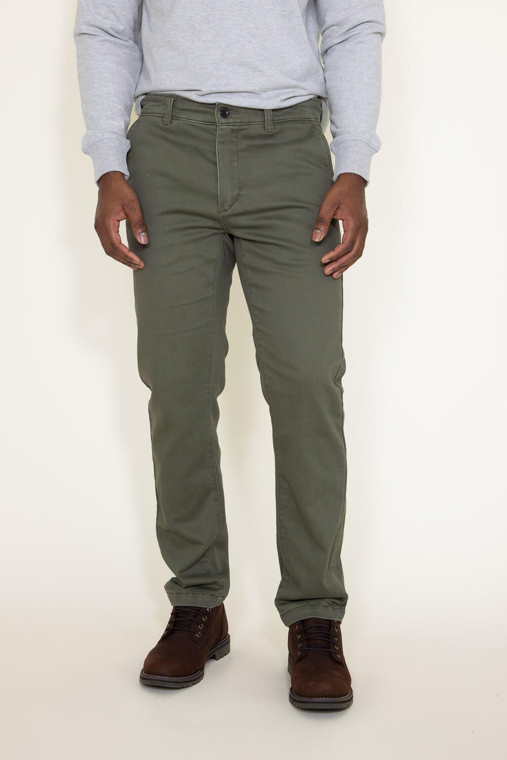 Buy Olive Green Low Rise Slim Fit Pants for Men