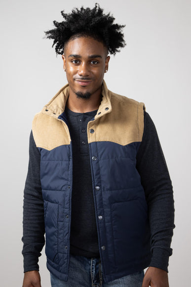 Union Work Wear Vest for Men in Navy/Tan