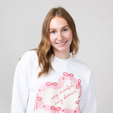 Very Mindful Very Demure Cake Oversized Graphic Sweatshirt for Women in White