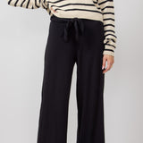 Wide Leg Bow Tie Pants for Women in Black