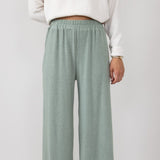 Wide Leg Lounge Pants for Women in Olive