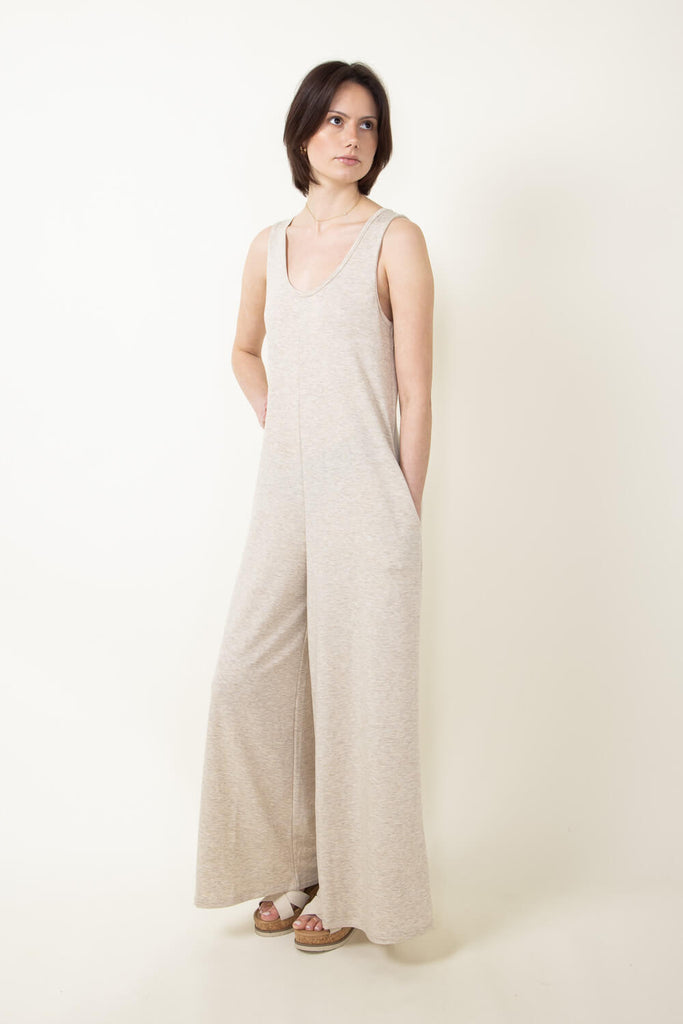 ASOS DESIGN Tall wide leg pants with linen in oatmeal