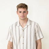 Woven Resort Button Up Shirt for Men in Tan