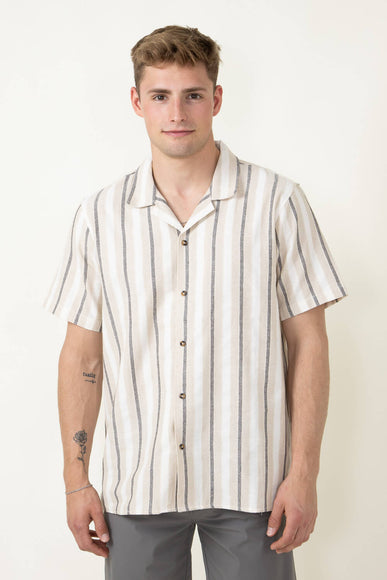 Woven Resort Button Up Shirt for Men in Tan