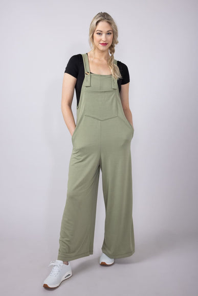 Pouch Pocket Overall Onesie Jumpsuit for Women in Sage