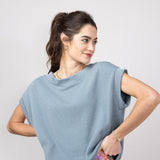 Urban Ribbed Knit Top for Women in Seafoam