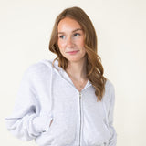 1897 Active Full Zip Fleece Hoodie for Women in Ice Grey