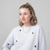 1897 Active Ghost Embroidery Sweatshirt for Women in Ice Grey