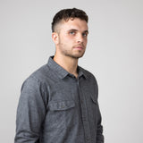 1897 Legends Herringbone Flannel Shirt for Men in Charcoal