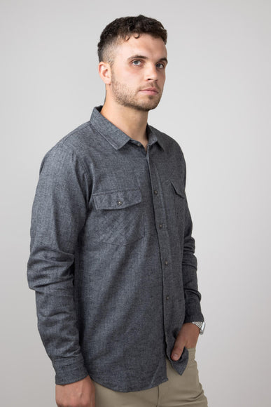 1897 Legends Herringbone Flannel Shirt for Men in Charcoal