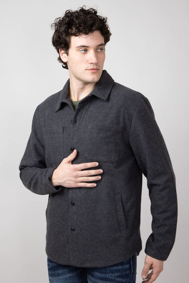 1897 Original Solid Wool Shirt Jacket for Men in Dark Grey