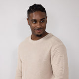 1897 Original Diagonal Crewneck Knit Sweater for Men in Peyote Beige