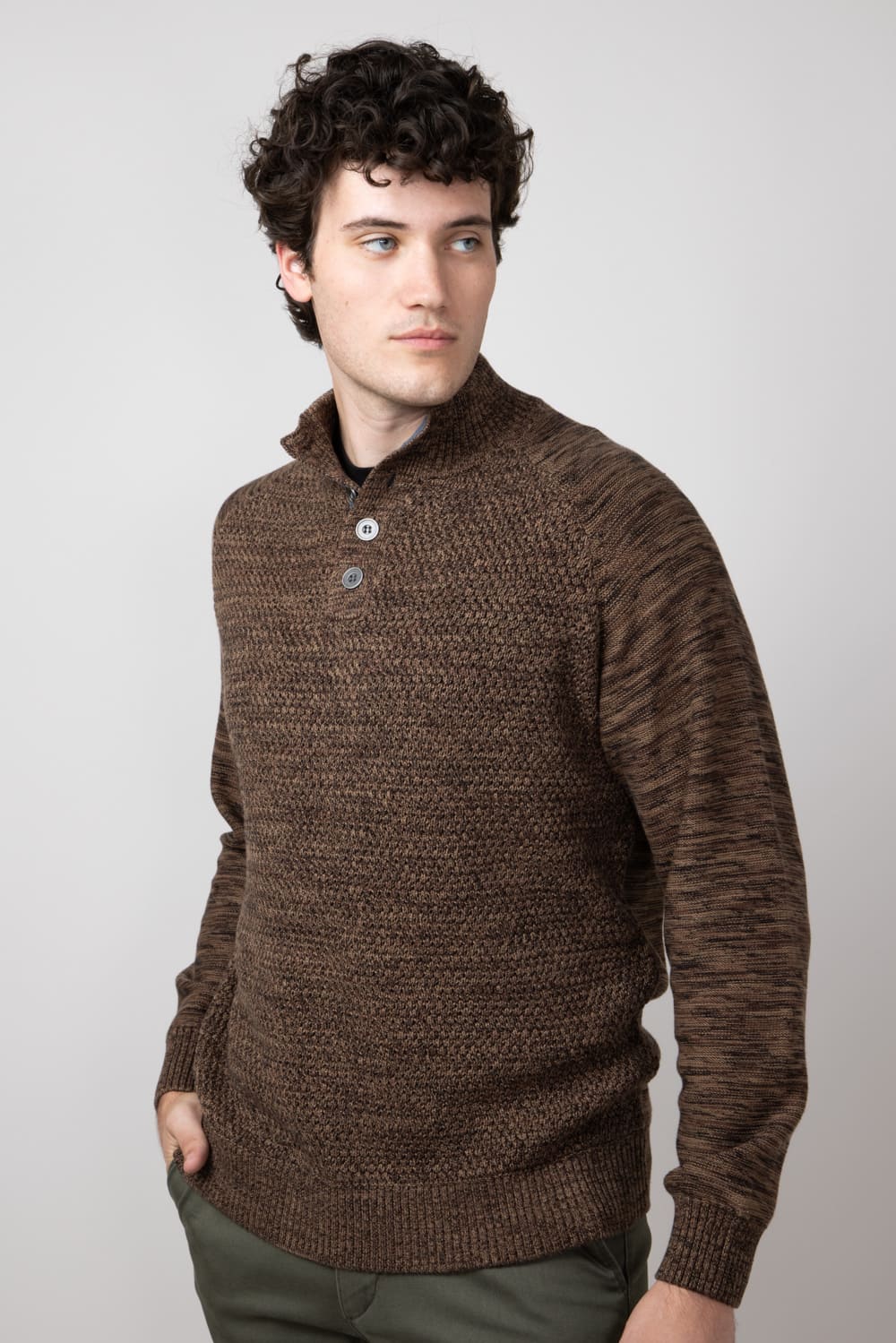 Mens shoulder button sweater best sale