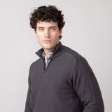 1897 Original 1/4 Zip Mock Neck Sweater for Men in Dark Shadow