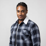 1897 Plaid Sherpa Lined Shacket for Men in Dark Blue/Black