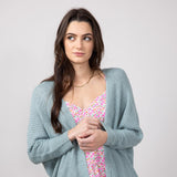 Shaker Stitch Cardigan for Women in Sea Green