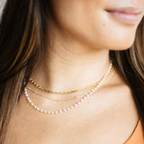 Triple Pearl Necklace in Gold