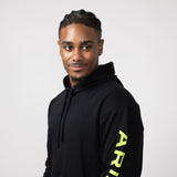 Ariat Rebar Graphic Hoodie for Men in Black/Lime