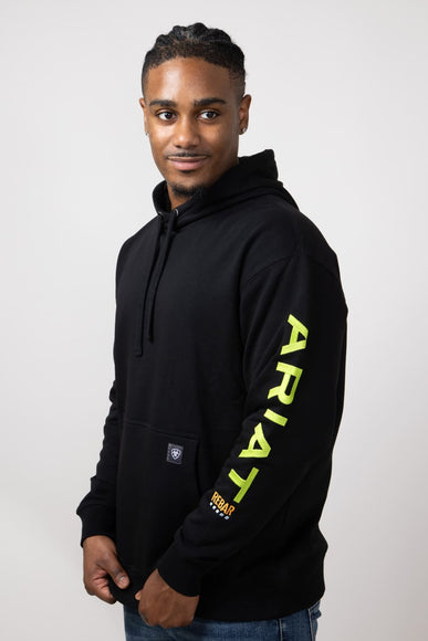 Ariat Rebar Graphic Hoodie for Men in Black/Lime