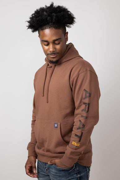 Ariat Rebar Graphic Hoodie for Men in Aztec Brown