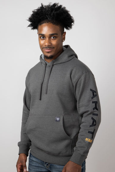 Ariat Rebar Graphic Hoodie for Men in Grey Heather