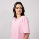 Blu Pepper Crewneck Ribbed Knit Shirt for Women in Rose