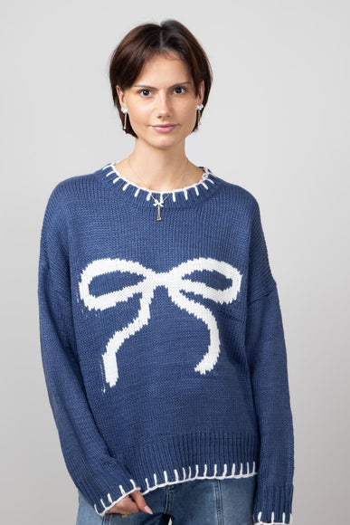 Bailey Rose Bow Sweater for Women in Midnight